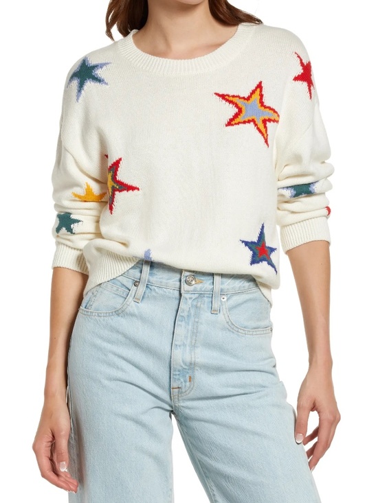 Rails Sweaters - Rails Perci Star Cotton & Cashmere Intarsia Sweater Sz M